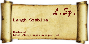 Langh Szabina névjegykártya